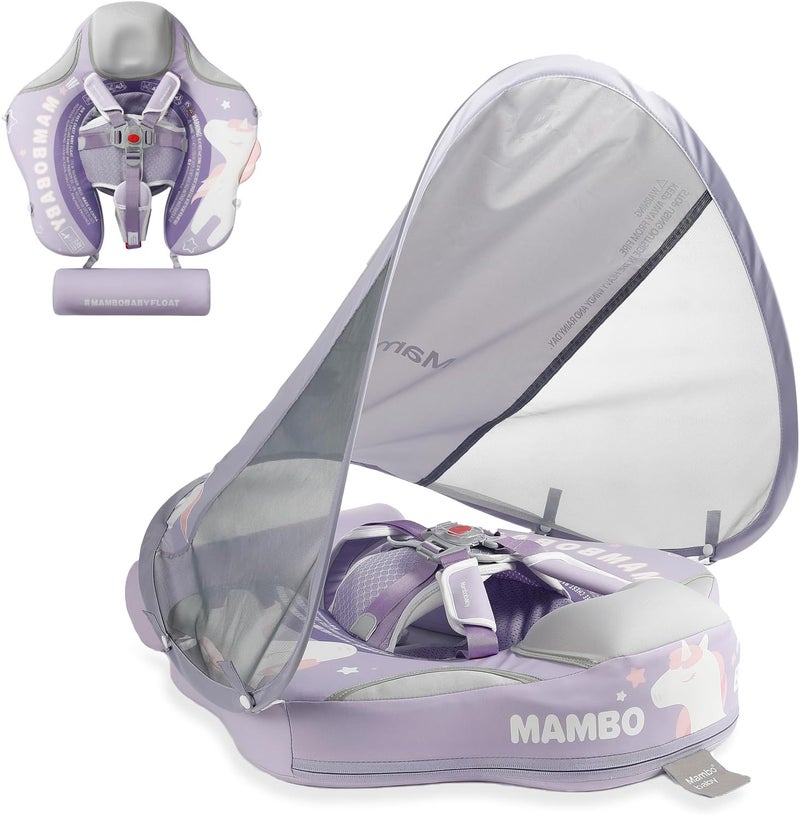 MAMBOBABYFLOAT Mambobaby Float Deluxe Baby Pool Float: Safe & Comfortable Swim Trainer for Infants & Toddlers, Non-Inflatable Design, UV Protection Canopy, Fun Water Experience for Ages 3-24 Months - Image 1